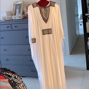 White knit long dress